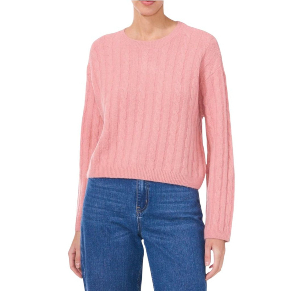 1. State Rosette Evermore Soft & Cozy Oversized Cropped Cable Knit Sweater